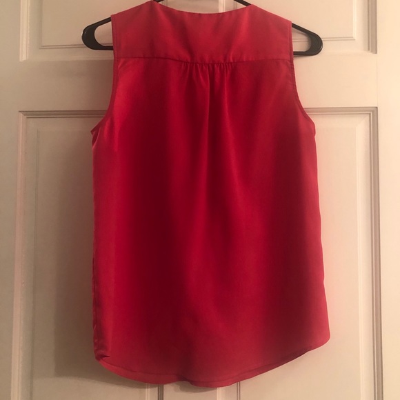 LOFT pink sleeveless top with neck tie, small - Picture 5 of 8